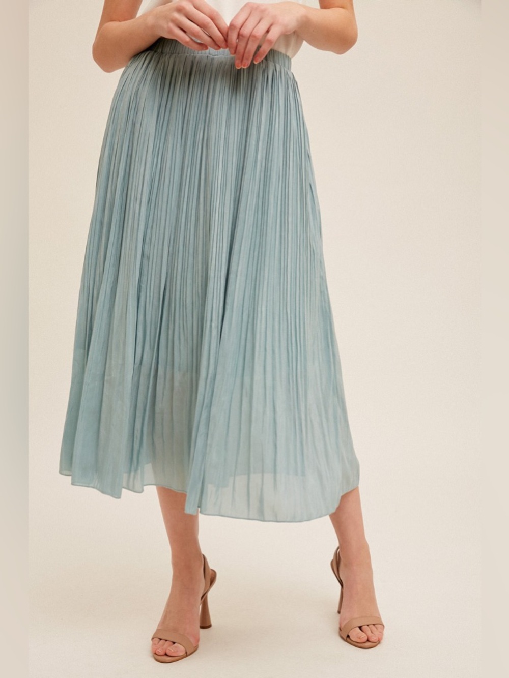 Hem & Thread Light Blue Green Maxi Skirt